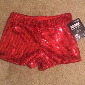 Red Sequin Shorts